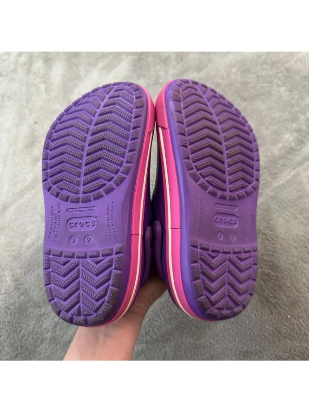 Crocs Sandals Clogs Purple Big Kids Youth Size 3
